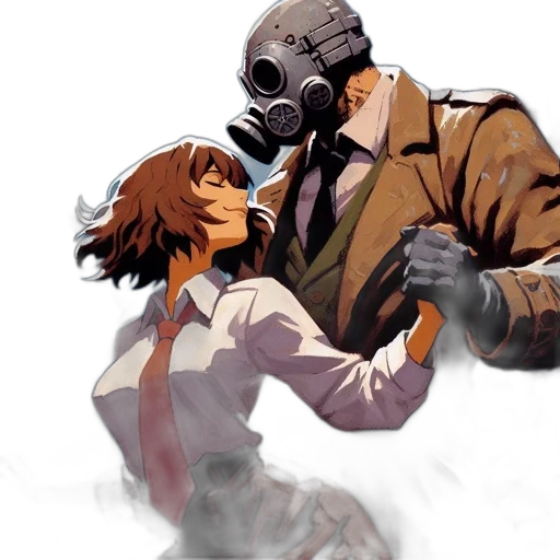 mask, robot, jacket, concept art transparent PNG cut-out