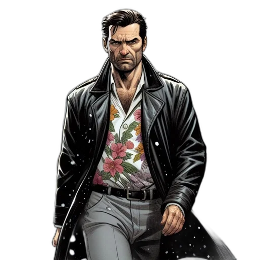 jacket, comic book art, concept art, wintry transparent PNG cut-out