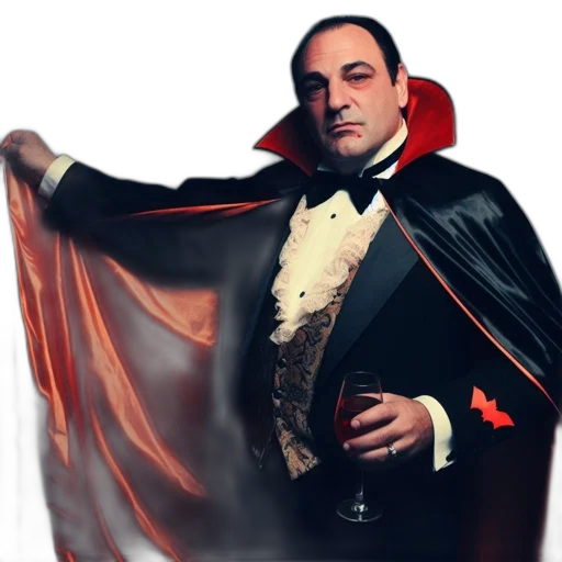jacket, staff, man, vampire-themed transparent PNG cut-out