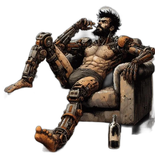 furniture, robot, comic book art, concept art transparent PNG cut-out