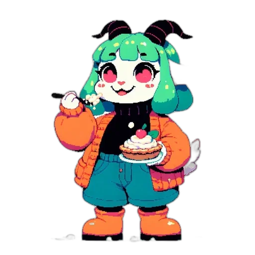 food, staff, jacket, creature transparent PNG cut-out