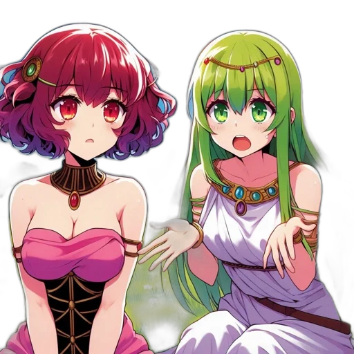 dress, crown, jewelry, staff transparent PNG cut-out