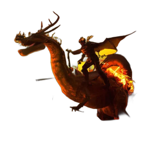 dragon, staff, animal, creature transparent PNG cut-out