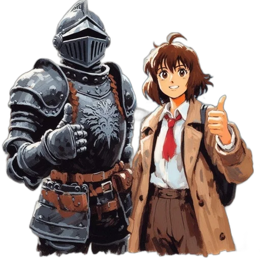 jacket, robot, weapon, mask transparent PNG cut-out