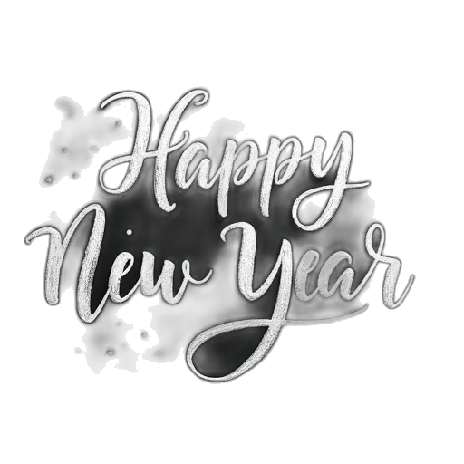 happy, new, year, lettering transparent PNG cut-out