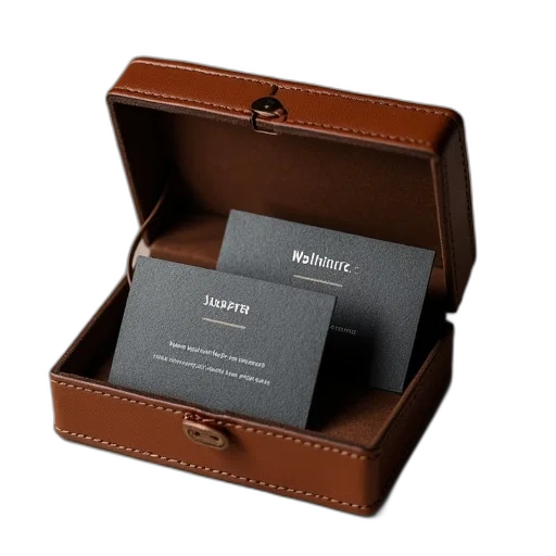 business, cards, leatherette, box transparent PNG cut-out
