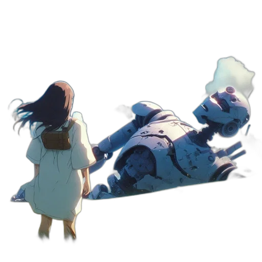 robot, creature, dress, weapon transparent PNG cut-out