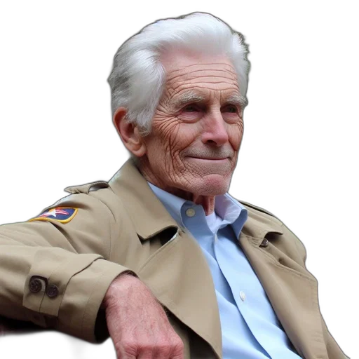 jacket, staff, face, elderly transparent PNG cut-out
