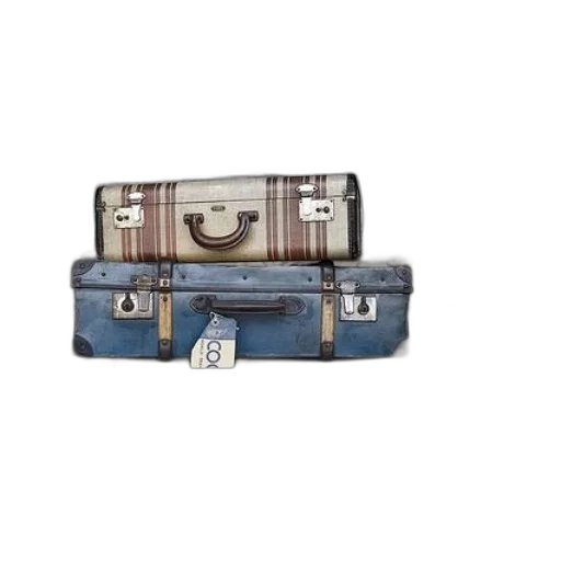 earth tones, four, vintage, suitcases transparent PNG cut-out