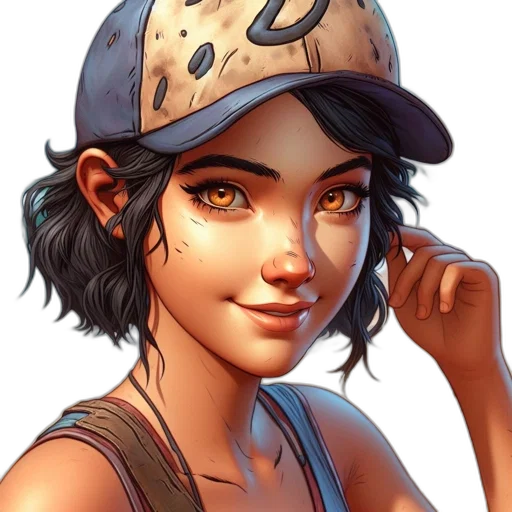 hat, face, comic book art, concept art transparent PNG cut-out