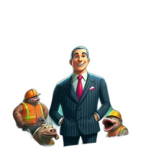 staff, robot, concept art, 3d render transparent PNG cut-out