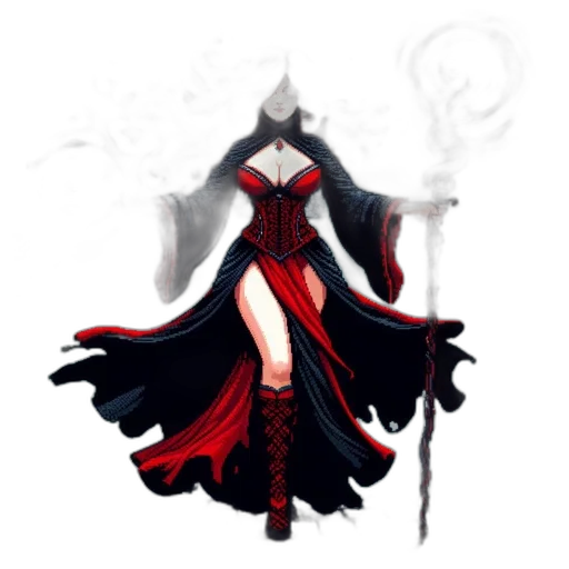 dress, staff, sword, crown transparent PNG cut-out