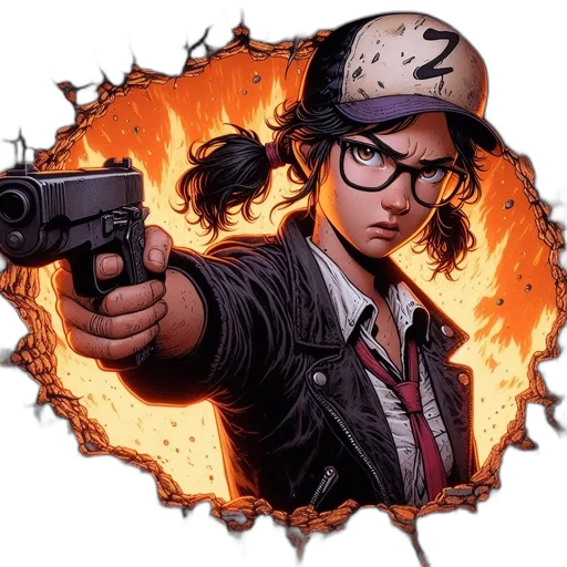 weapon, jacket, comic book art, concept art transparent PNG cut-out