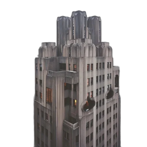 building, robot, 3d render, concept art transparent PNG cut-out
