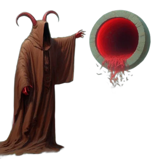 creature, staff, concept art, 3d render transparent PNG cut-out