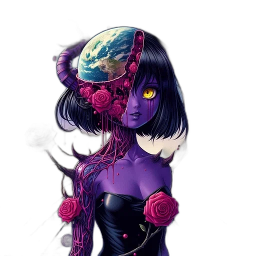 mask, flower, dress, creature transparent PNG cut-out