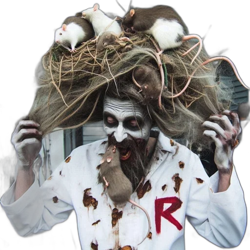 mask, creature, hair, individual transparent PNG cut-out