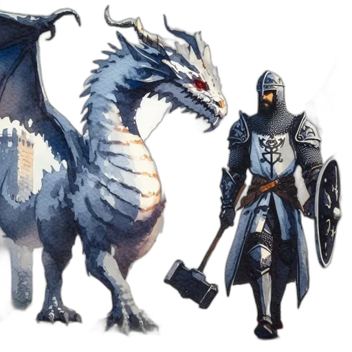 dragon, sword, concept art, fantasy art transparent PNG cut-out