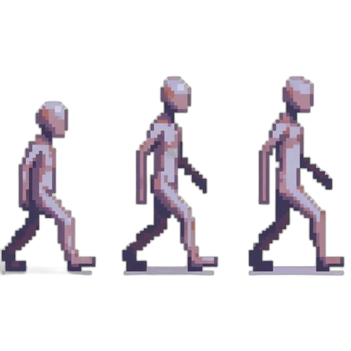 robot, creature, pixel art, 3d render transparent PNG cut-out