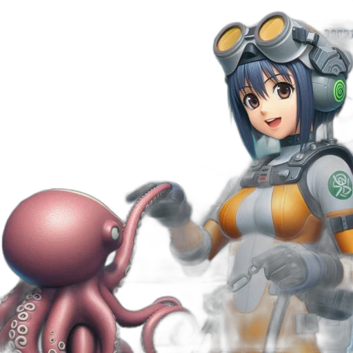 robot, creature, weapon, staff transparent PNG cut-out