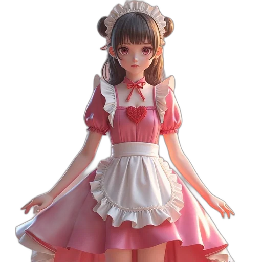 dress, 3d render, concept art, anime transparent PNG cut-out