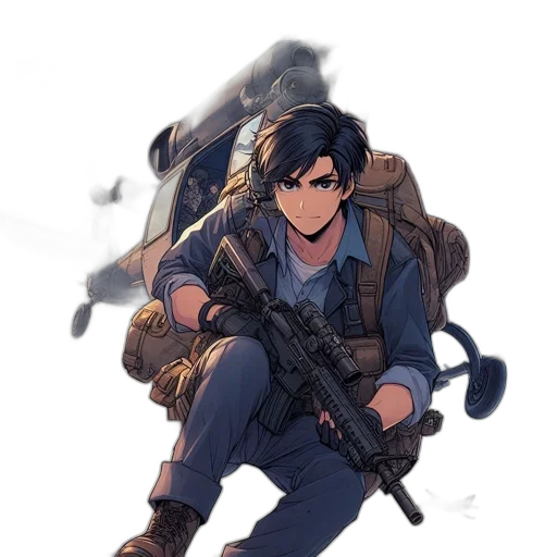 weapon, jacket, animal, concept art transparent PNG cut-out