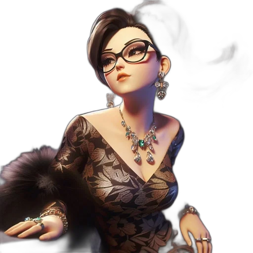 dress, jewelry, staff, concept art transparent PNG cut-out