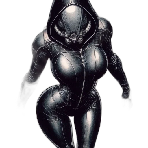 robot, mask, jacket, creature transparent PNG cut-out