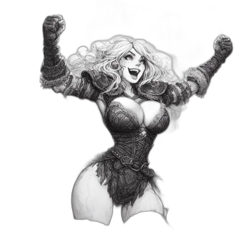 comic book art, concept art, fantasy art, pencil sketch transparent PNG cut-out