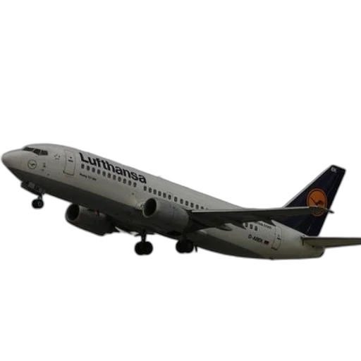 3d render, photorealistic, lufthansa, airplane transparent PNG cut-out