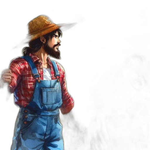 hat, staff, face, concept art transparent PNG cut-out