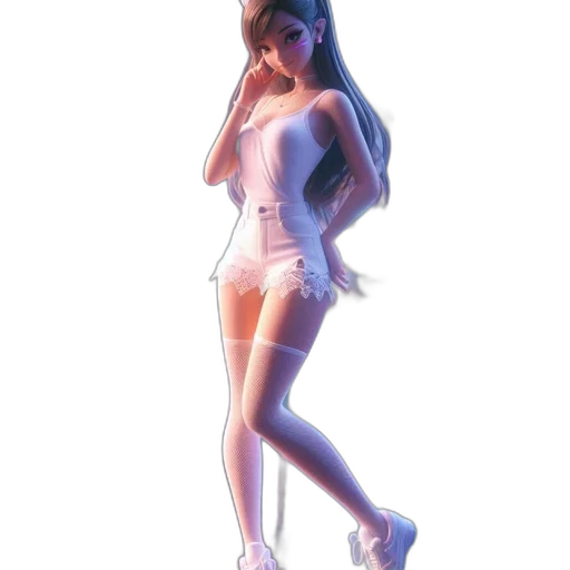 dress, concept art, 3d render, vaporwave transparent PNG cut-out