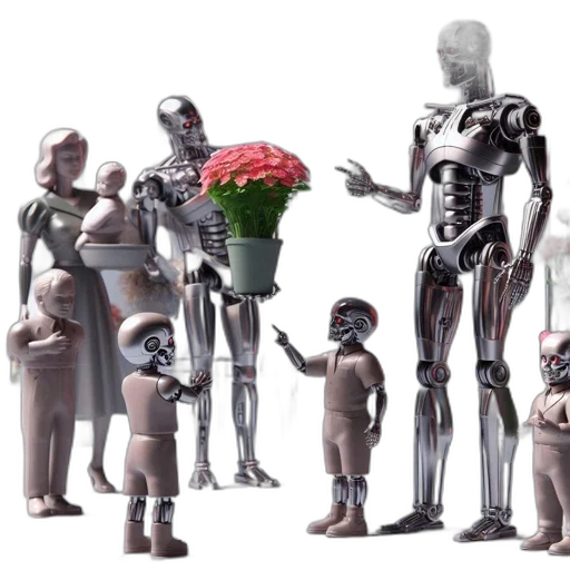 robot, concept art, 3d render, outer space transparent PNG cut-out