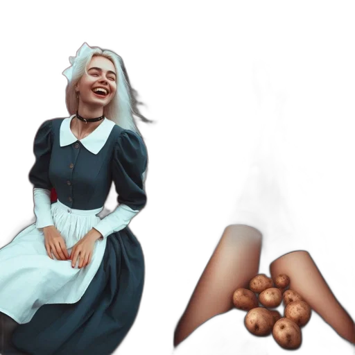 dress, shoes, face, concept art transparent PNG cut-out