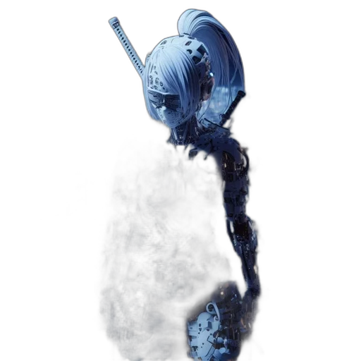 robot, staff, creature, sword transparent PNG cut-out