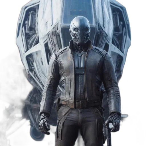 jacket, mask, robot, concept art transparent PNG cut-out