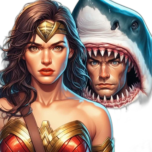 comic book art, concept art, fantasy art, underwater transparent PNG cut-out