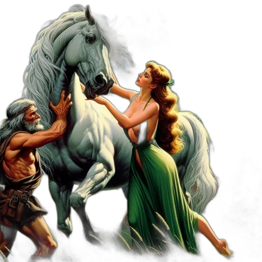fantasy art, concept art, comic book art, photorealistic transparent PNG cut-out