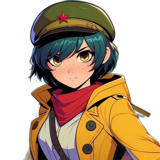 hat, jacket, staff, weapon transparent PNG cut-out
