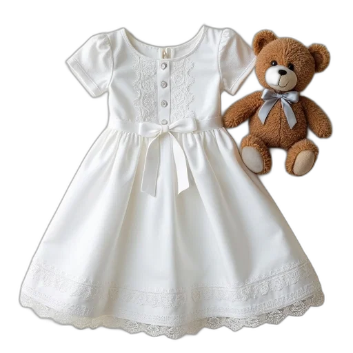 dress, white, lace, details transparent PNG cut-out