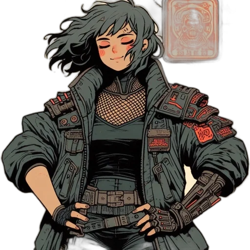 jacket, comic book art, concept art, cyberpunk transparent PNG cut-out