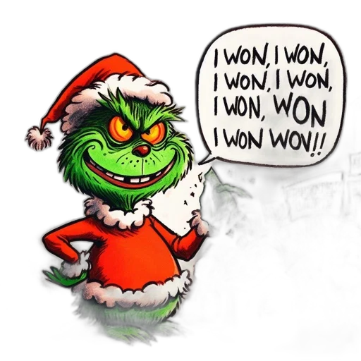 grinch, wearing, santa, suit transparent PNG cut-out
