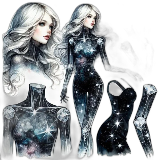 dress, concept art, fantasy art, comic book art transparent PNG cut-out