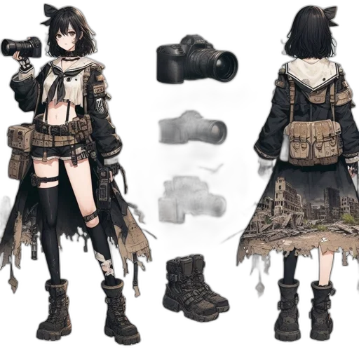 jacket, weapon, concept art, fantasy art transparent PNG cut-out