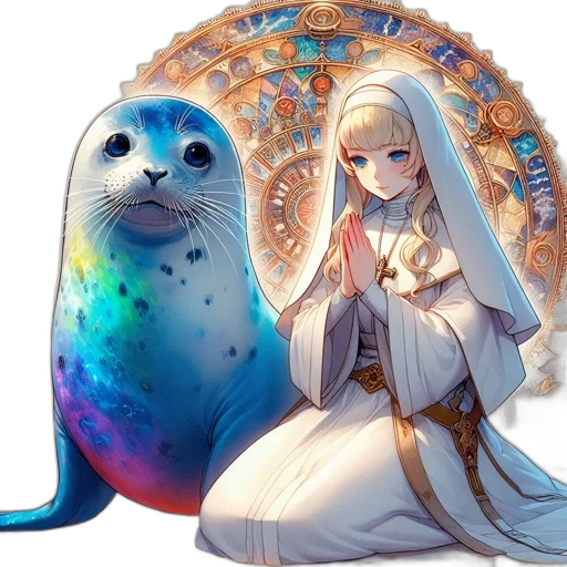 sword, dress, animal, fantasy art transparent PNG cut-out