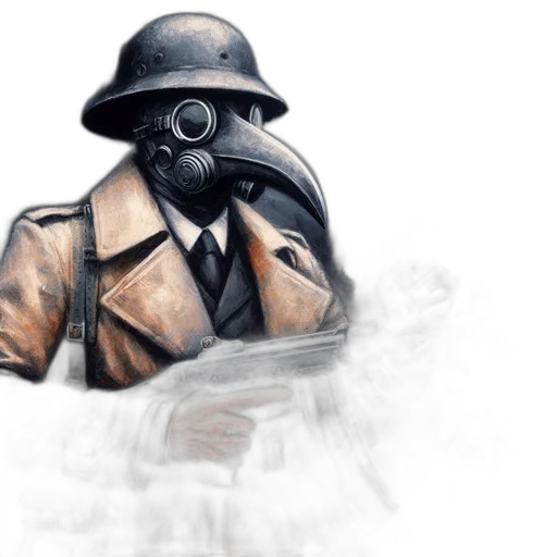 jacket, mask, hat, weapon transparent PNG cut-out