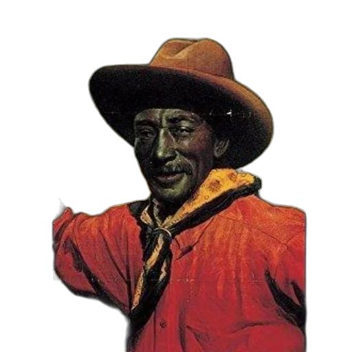 hat, jacket, staff, face transparent PNG cut-out