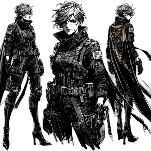 jacket, weapon, concept art, cyberpunk transparent PNG cut-out