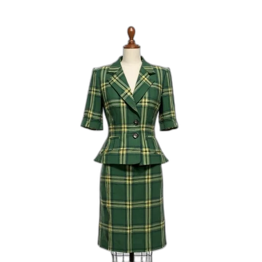 dress, jacket, green, mannequin transparent PNG cut-out