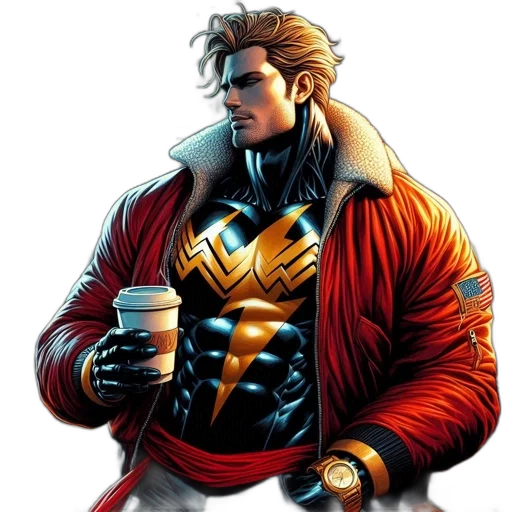 jacket, comic book art, concept art, cartoon transparent PNG cut-out